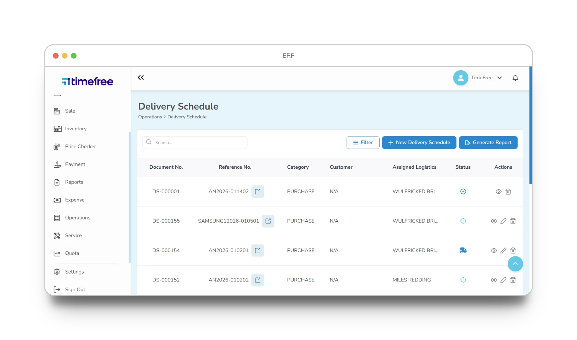 ERP supporting screen 2